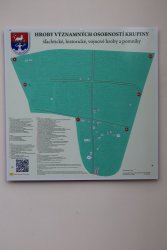 Informačná tabuľa na starom cintoríne – významné hroby a hrobky