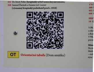 Informačná tabuľa na starom cintoríne – významné hroby a hrobky