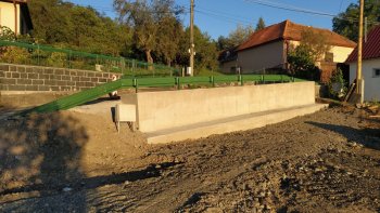 Oporný múr Krupina pre zachytenie havarijného stavu komunikácie