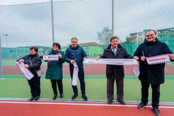 Slávnostné otvorenie zrekonštruovaných atletických zariadení v areáli základných škôl v Krupine